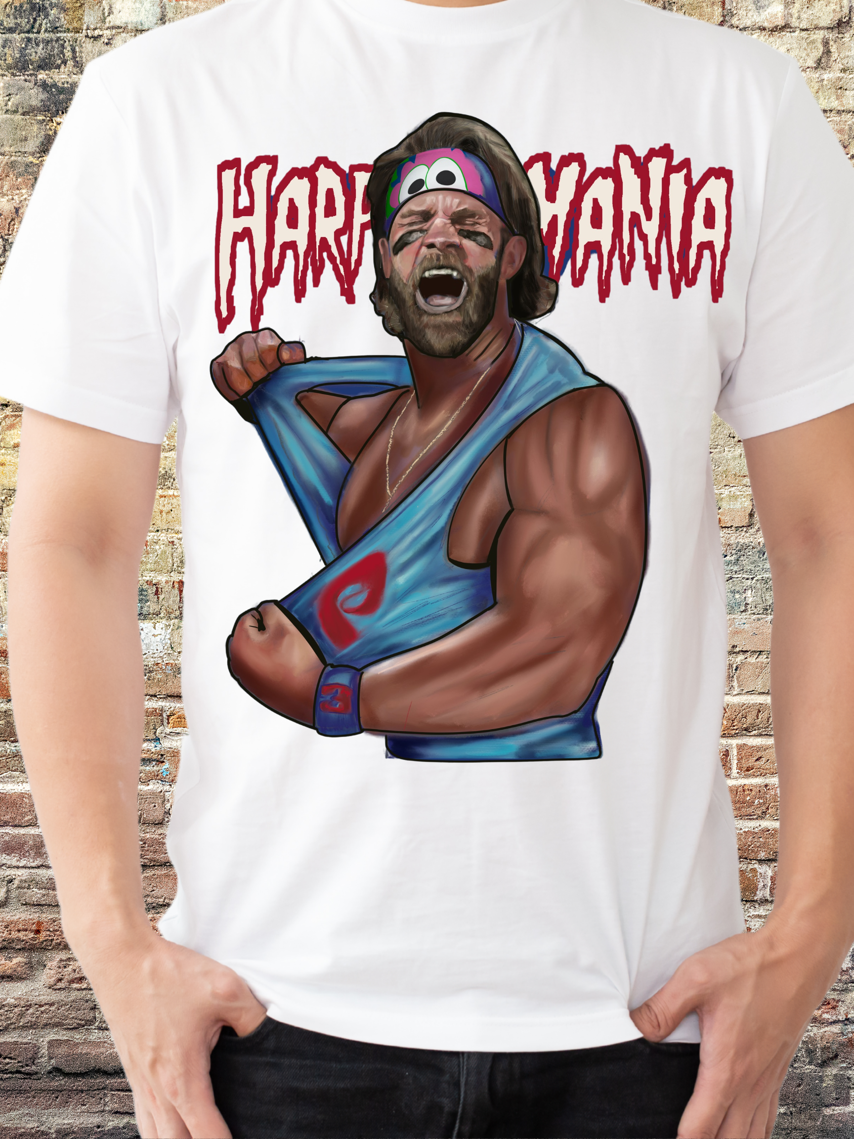 Men’s Harpermania Philly Power Tee – Retro Wrestling Inspired Graphic Shirt