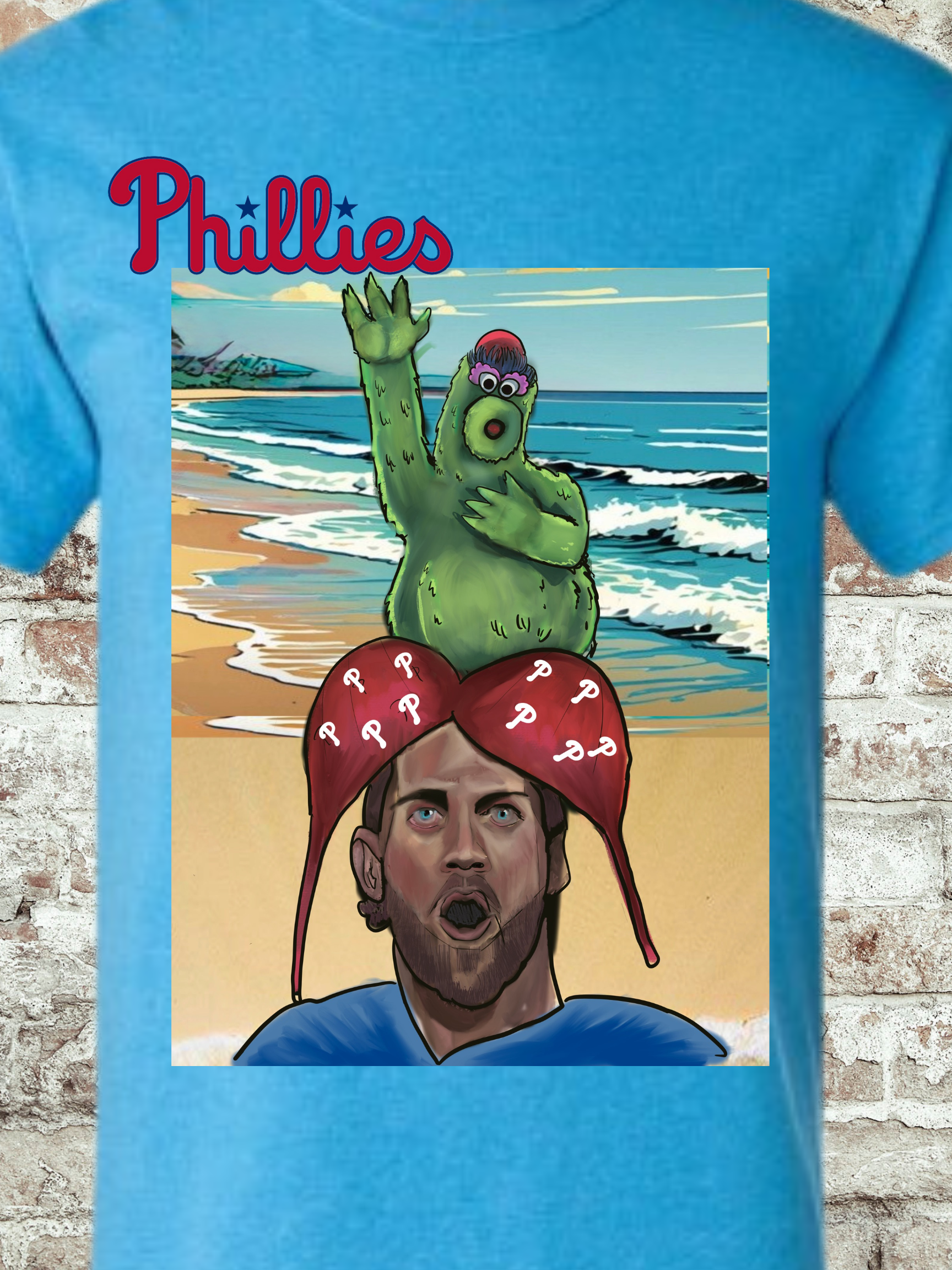 Philly Beach Vibes Fan Tee - Fun Baseball Inspired Graphic Shirt for Philly Fans