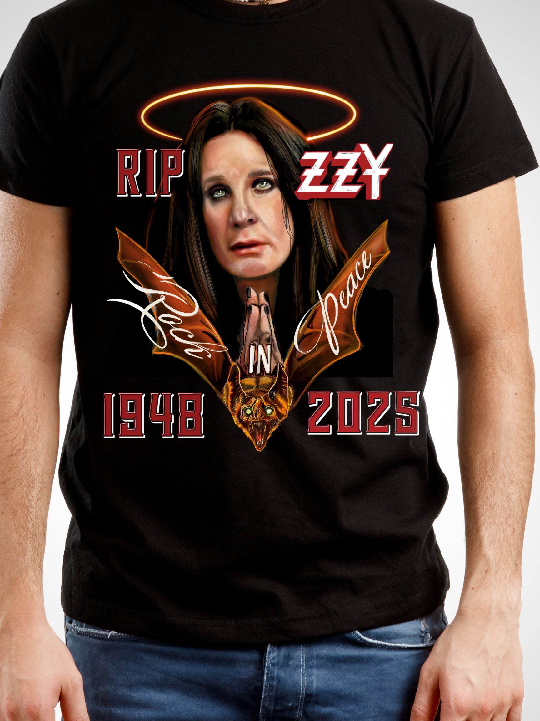 RIP Ozzy Osbourne Tribute T-Shirt | 1948–2025 Memorial Portrait Art Tee