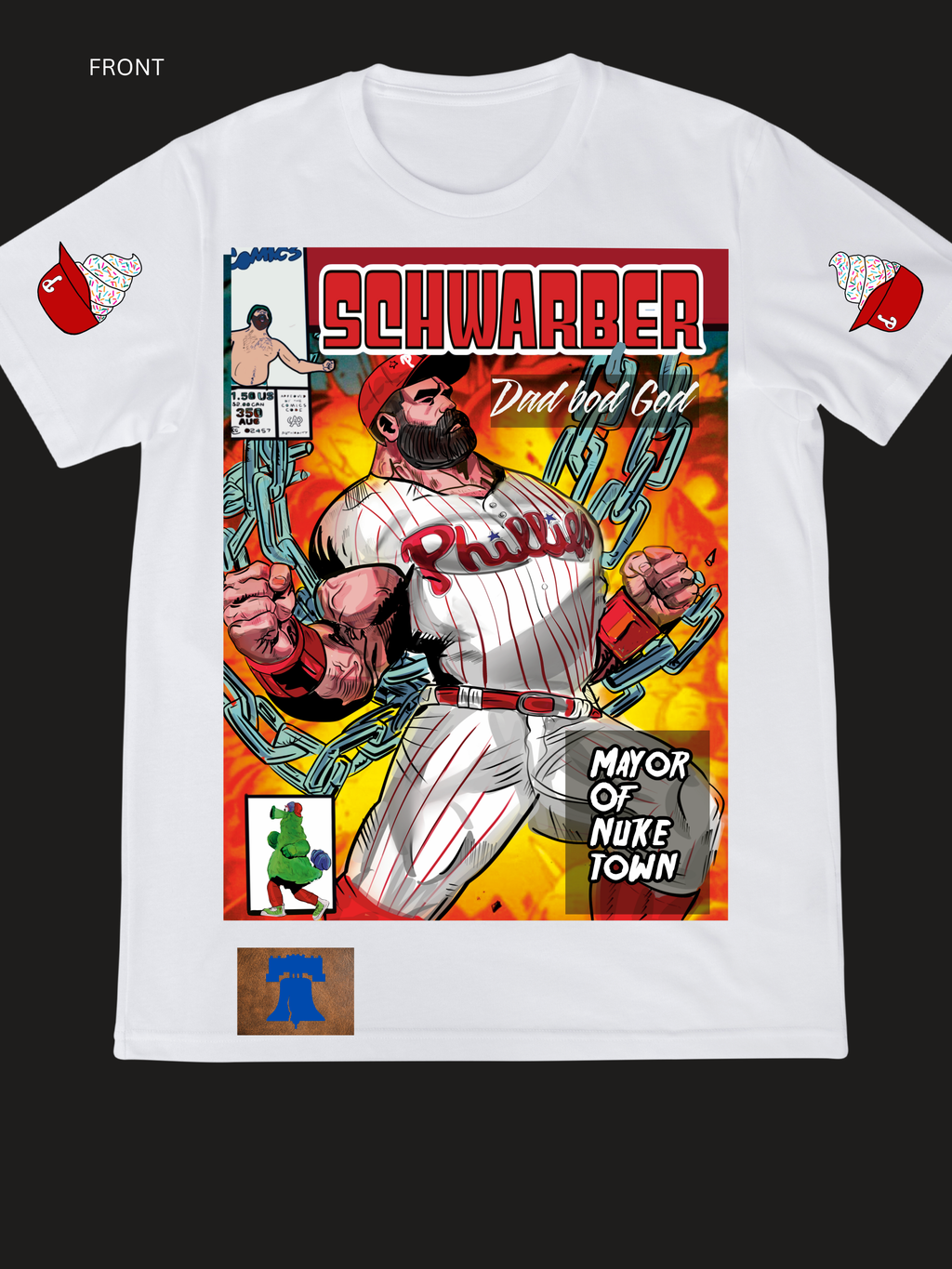Schwarber inspired – Philly Baseball Comic Style Shirt for Fans #12(Mens)