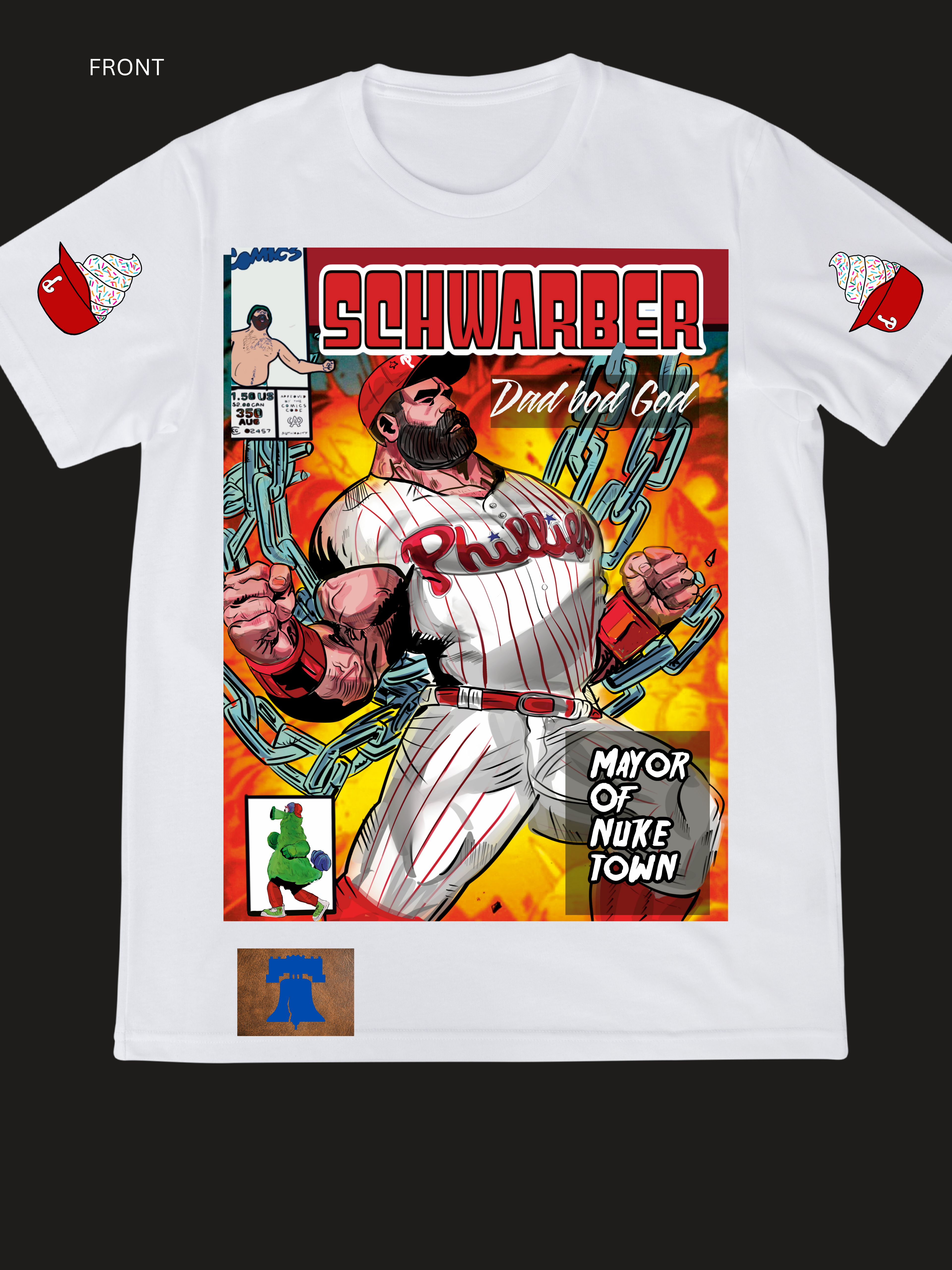 Schwarber inspired – Philly Baseball Comic Style Shirt for Fans #12(Mens)