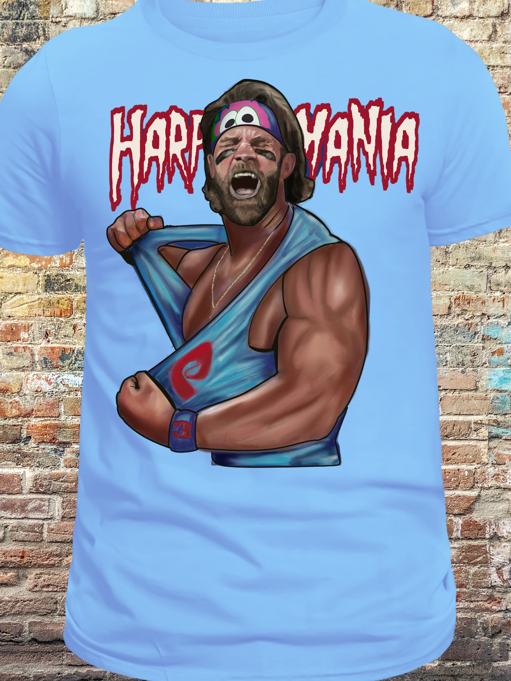 Men’s Harpermania Philly Power Tee – Retro Wrestling Inspired Graphic Shirt