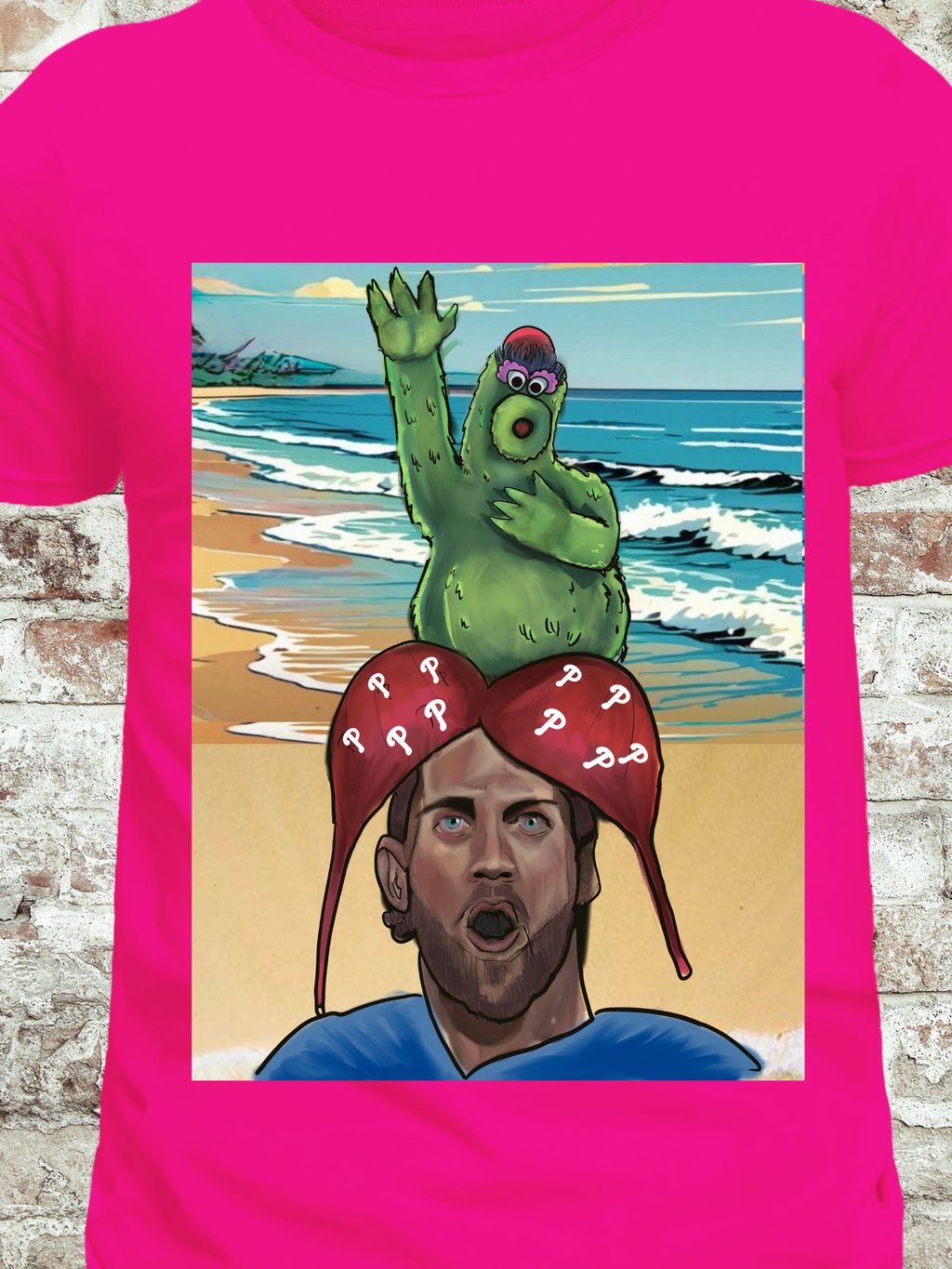 Philly Beach Vibes Fan Tee - Fun Baseball Inspired Graphic Shirt for Philly Fans