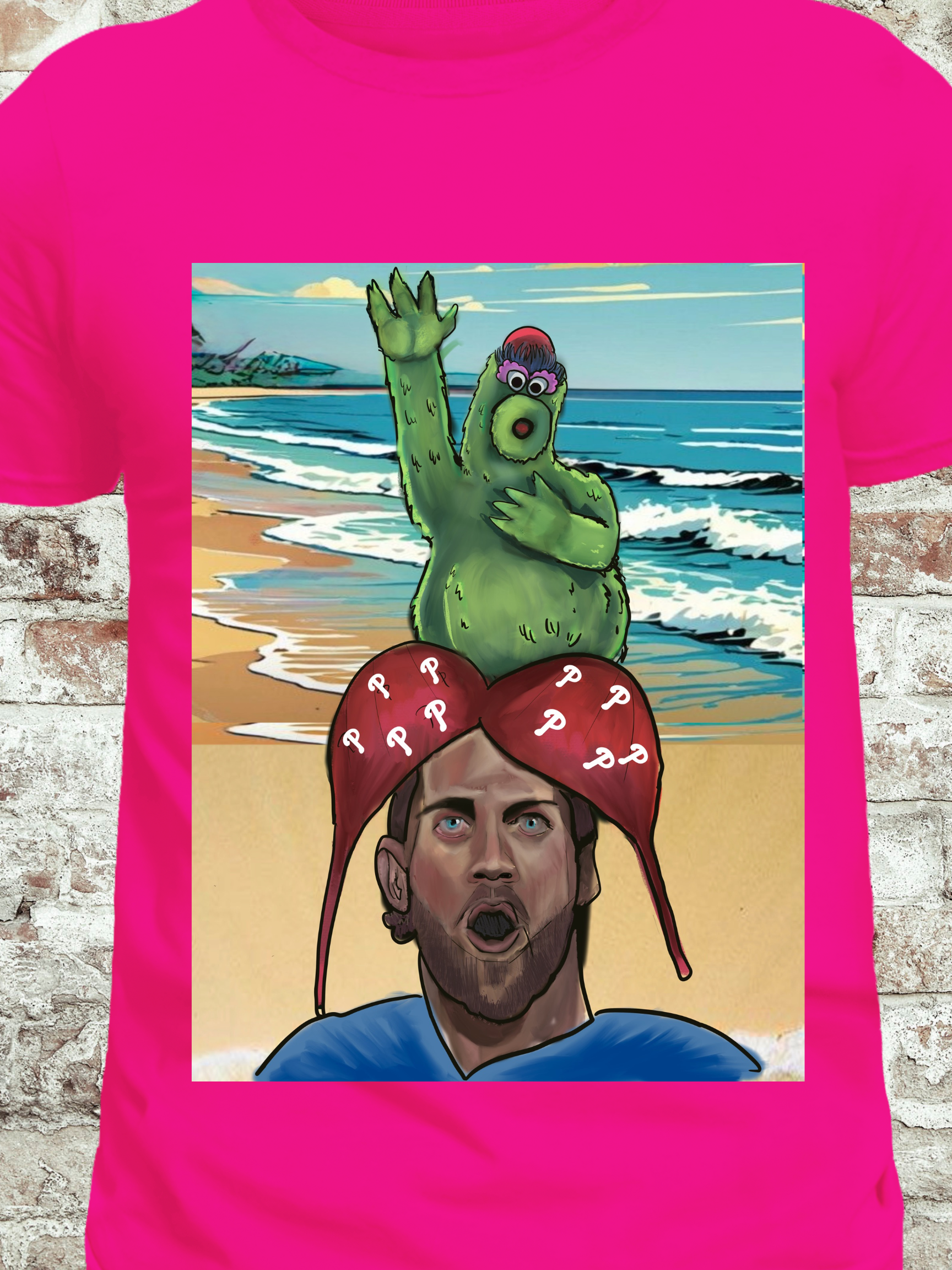 Philly Beach Vibes Fan Tee - Fun Baseball Inspired Graphic Shirt for Philly Fans