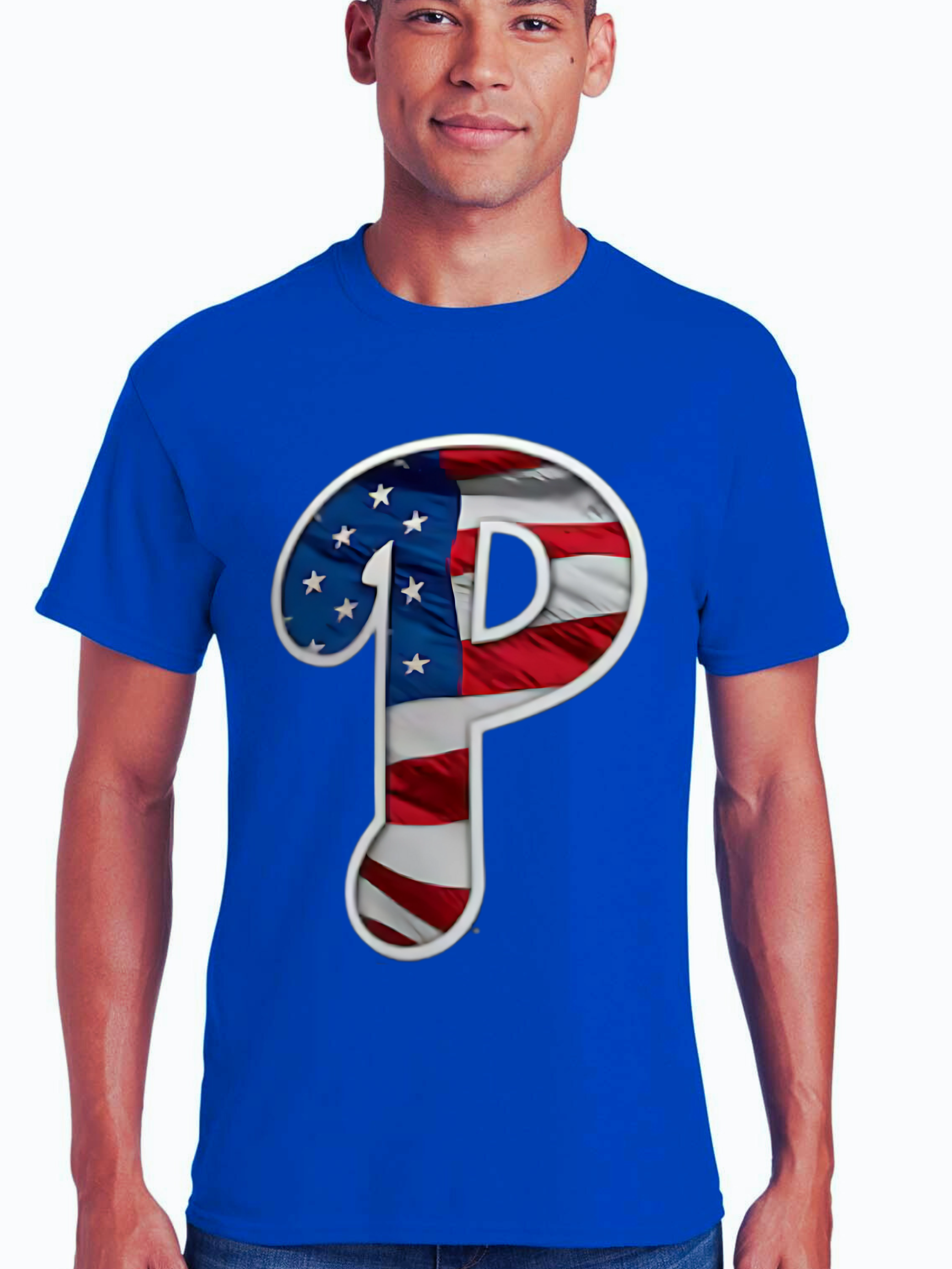 Phillies American flag Blue t-shirt