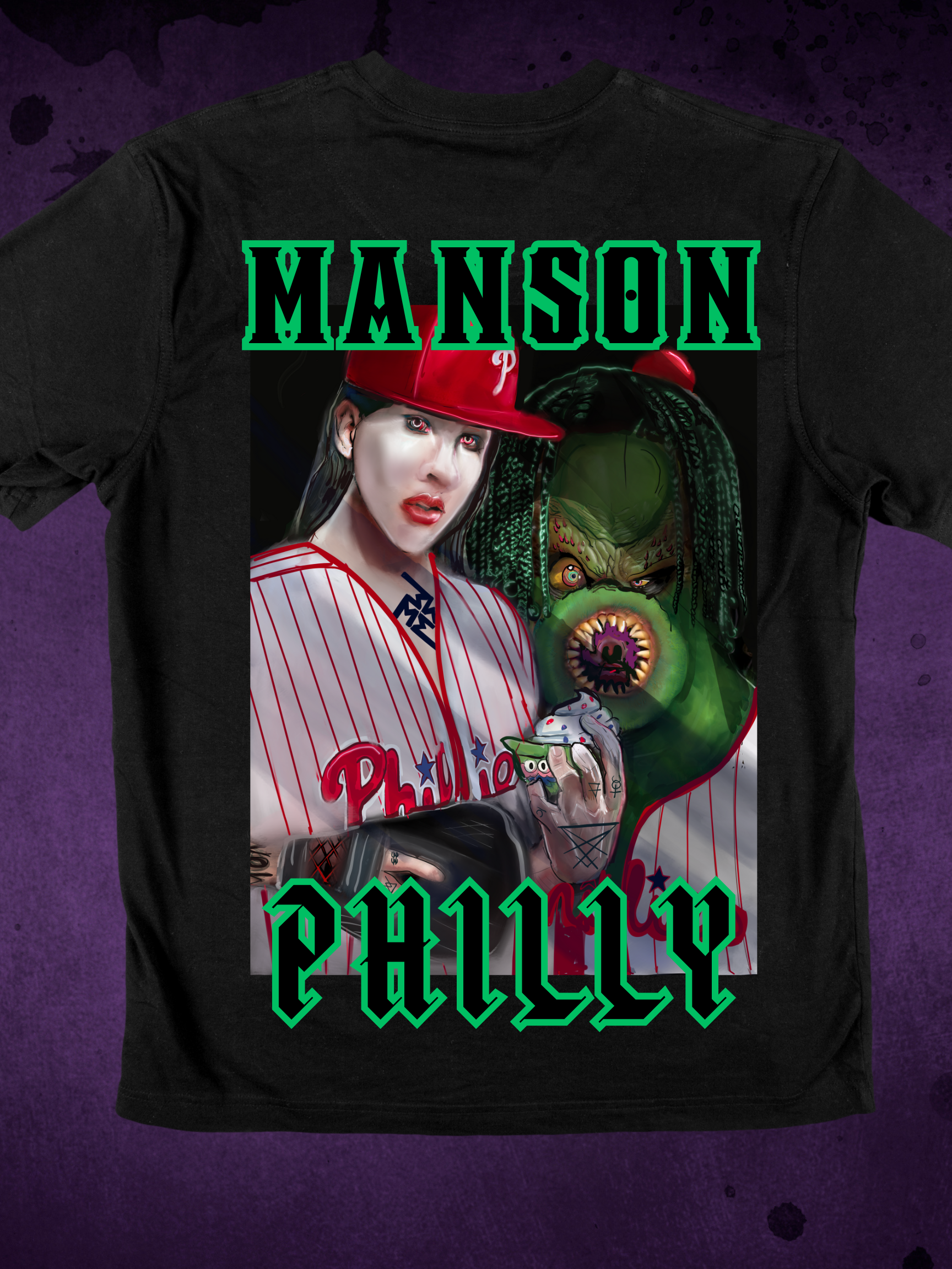 "Manson Philly" Gothic Streetwear Tee – Edgy Fan Art Shirt