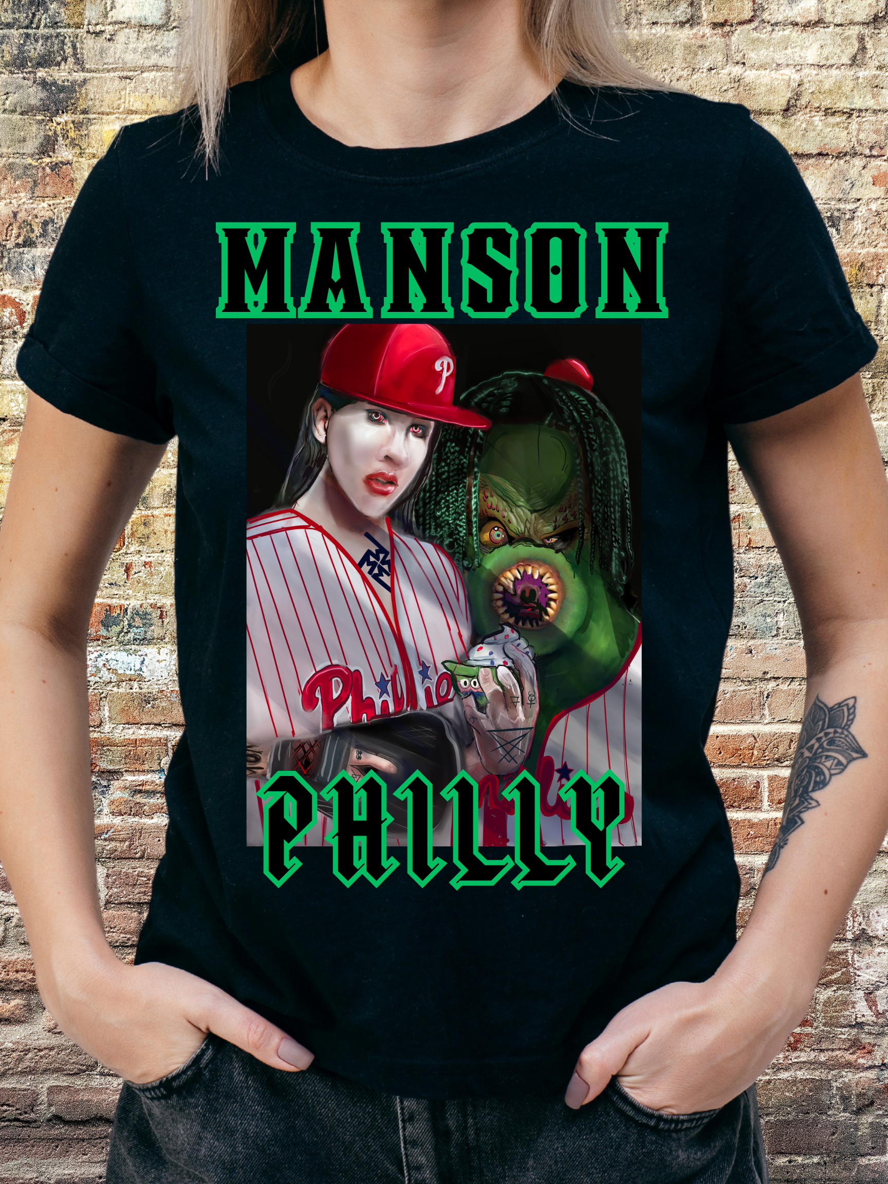 "Manson Philly" Gothic Streetwear Tee – Edgy Fan Art Shirt