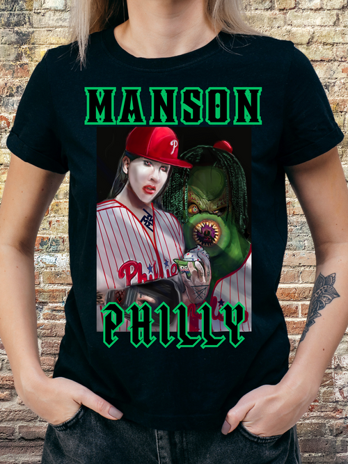 "Manson Philly" Gothic Streetwear Tee – Edgy Fan Art Shirt