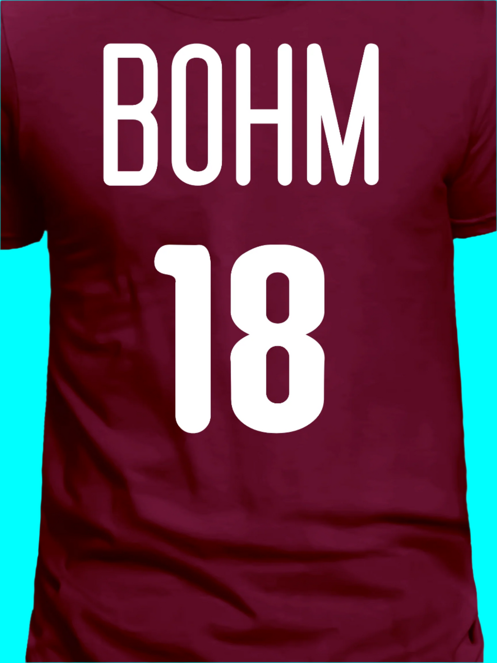 Cartoon-style comic book t-shirt design featuring a muscular baseball player mid-action with "Ok Bohmer" text, inspired by Philly baseball fandom