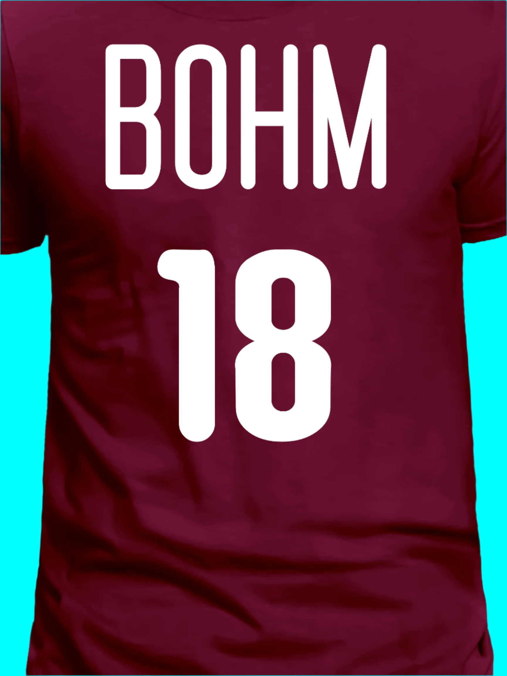 Cartoon-style comic book t-shirt design featuring a muscular baseball player mid-action with "Ok Bohmer" text, inspired by Philly baseball fandom